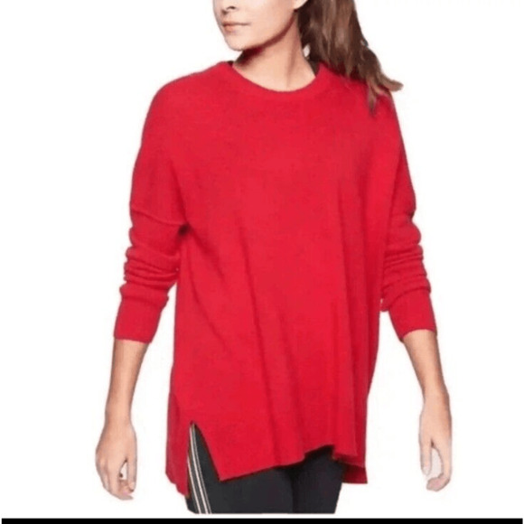 Athleta Perspective Wool Cashmere Blend Crew Neck Sweater XS Red - Picture 1 of 13